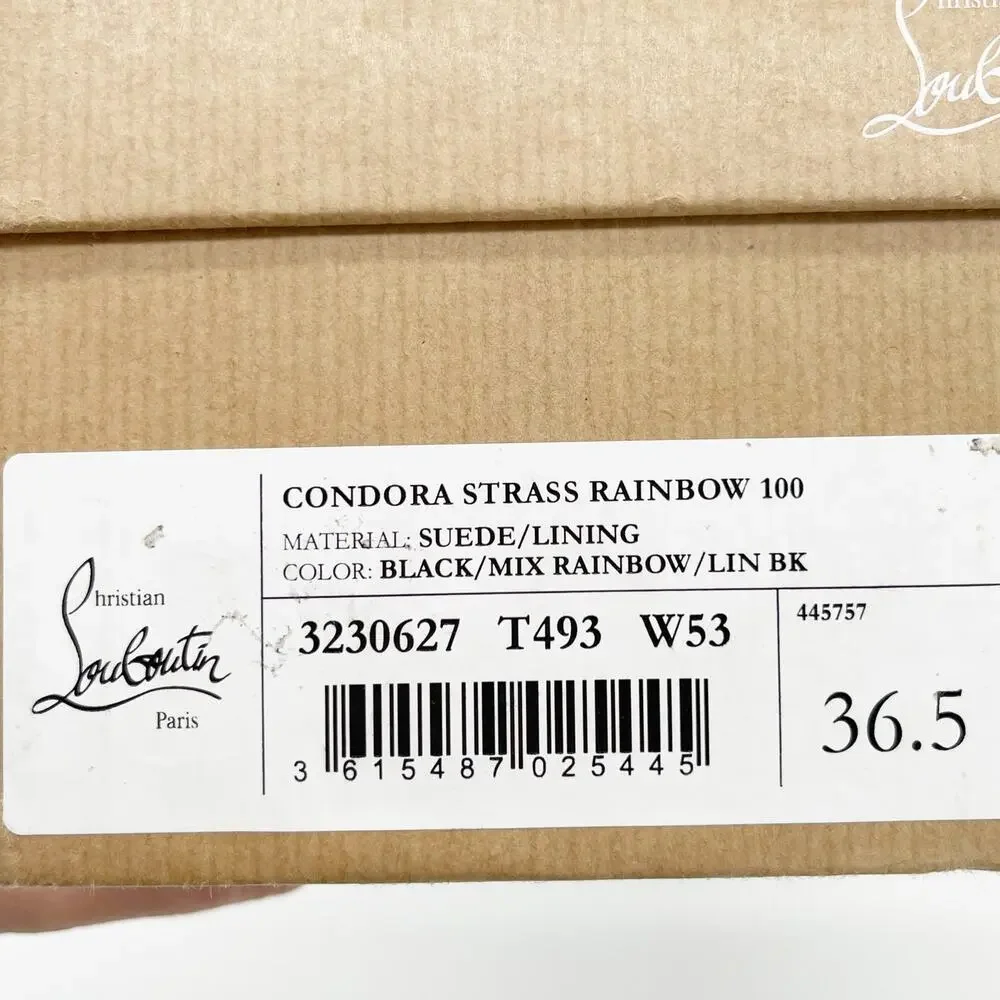 Christian Louboutin Condora Strass Rainbow Crystal 100 Stiletto Heels EU 36.5